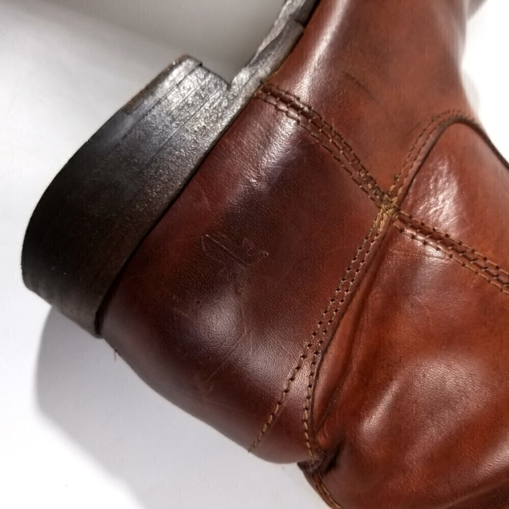 FRYE Melissa Whiskey Leather Button Lug Tall Boots Western Horse Gir Equestrian - Picture 10 of 12